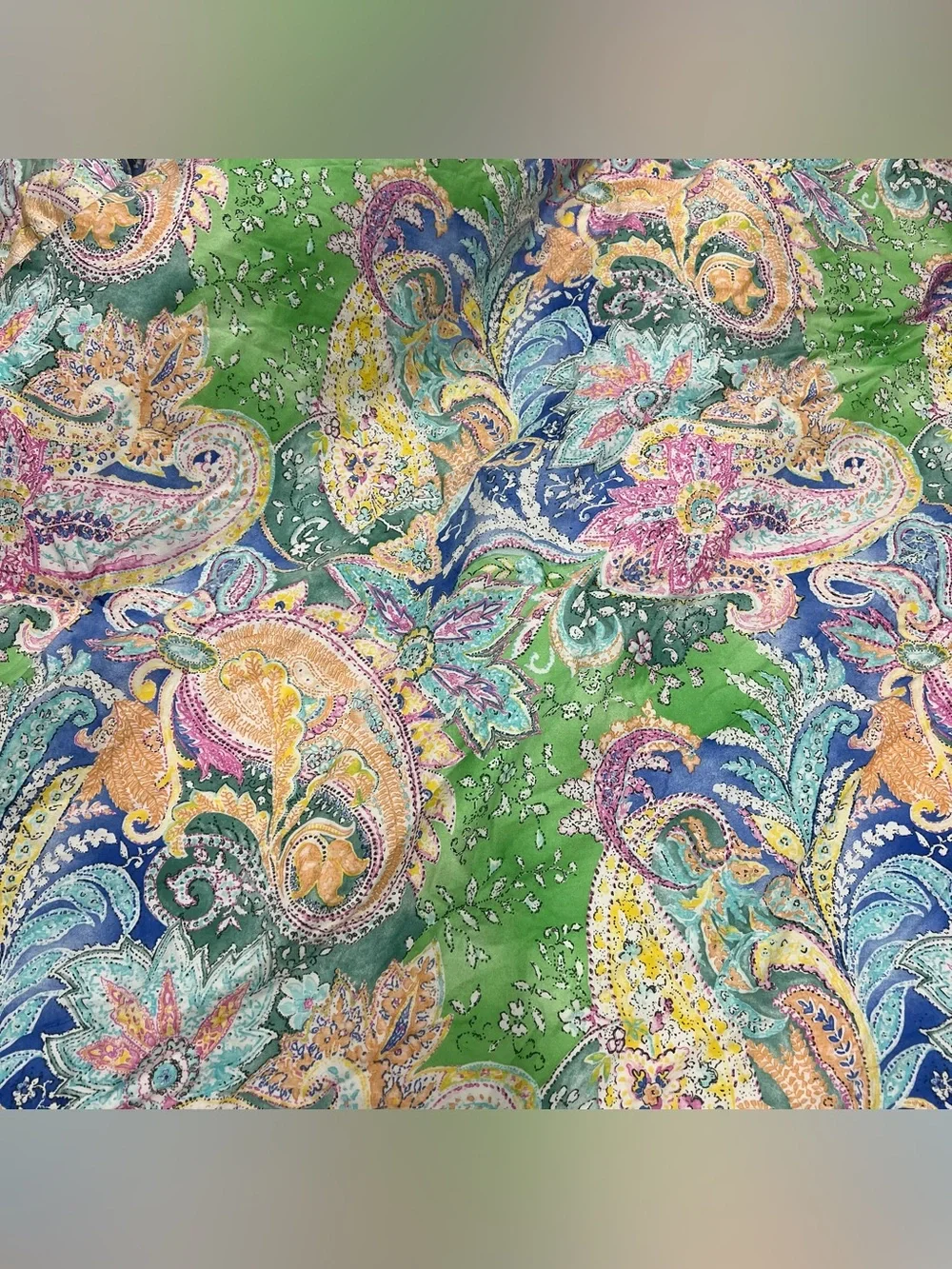 Ralph Lauren Comforter Jamaica Paisley King Coral Pink Floral Bedspread 100x87
